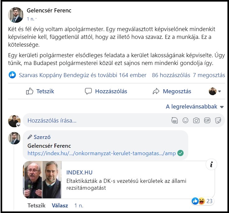 képernyőkép: Gelencsér Ferenc / Facebook