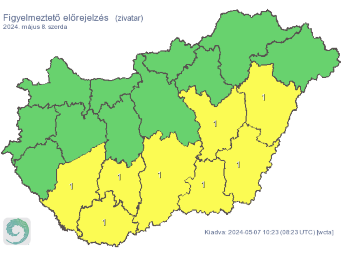 magyrország térképe zöld sárga színekkel vonalakkal