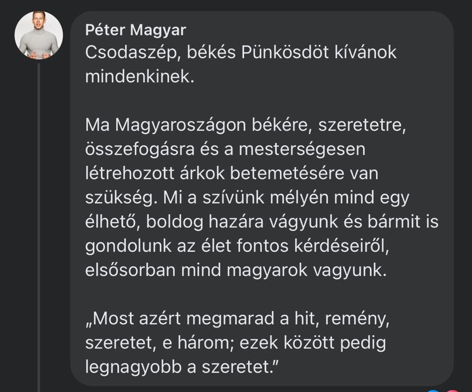 Magyar Péter kommentje