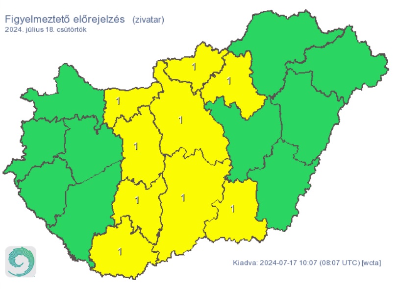 Elő kell kapnunk az esernyőt csütörtökön? Forrás: met.hu