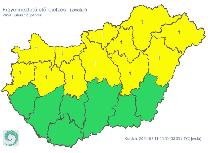 Esni is fog a hét utolsó munkanapján. Forrás: met.hu