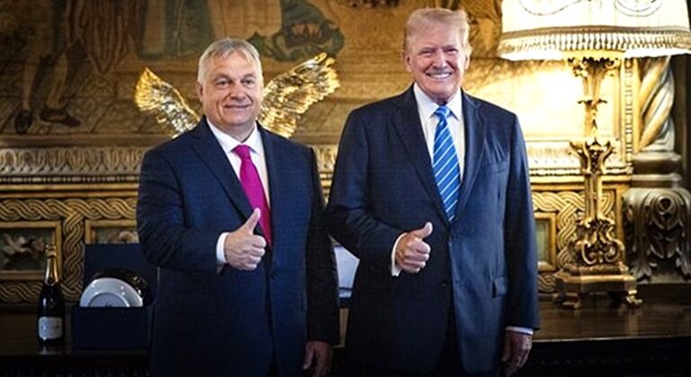 Orbán Viktor és Donald Trump Forrás: MTI/Miniszterelnöki Sajtóiroda/Fischer Zoltán