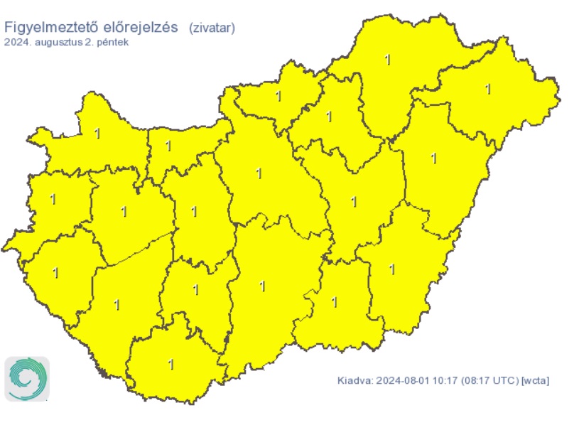 Úgy tűnik, pénteken mindenhol elered az eső. Forrás: met.hu