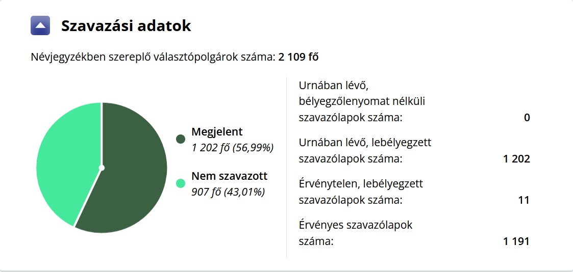 Részvételi arány a 2025. március 2-ai időközi választáson Pápán. (Forrás: valasztas.hu)