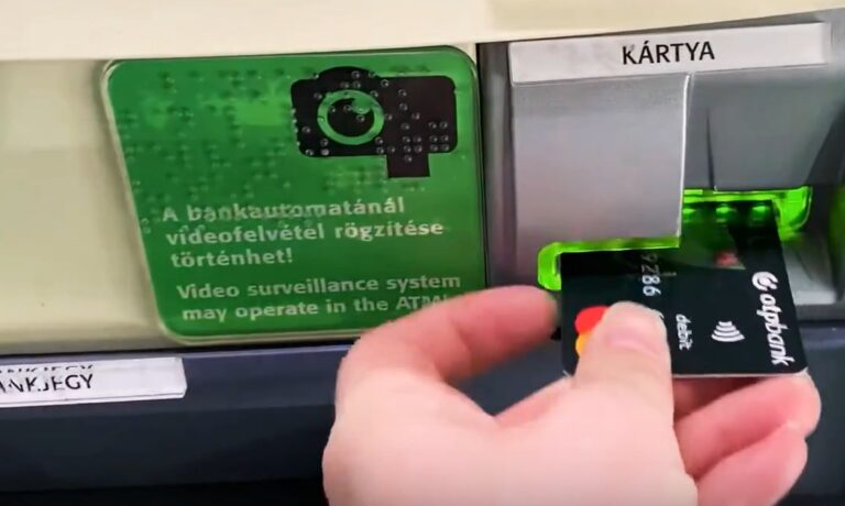 OTP-bankautomata készpénzfelvétel